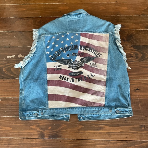 Harley-Davidson Other - VINTAGE Harley-Davidson Eagle Emblem Fringe Vest 2XL